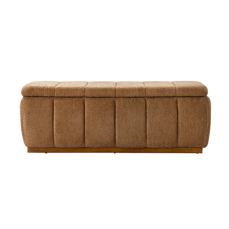 Modern Chenille Storage Bench - No-Assembly Upholstered Seat