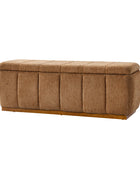 Modern Chenille Storage Bench - No-Assembly Upholstered Seat