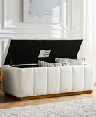 Modern Chenille Storage Bench - No-Assembly Upholstered Seat