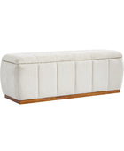 Modern Chenille Storage Bench - No-Assembly Upholstered Seat