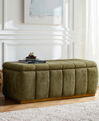 Modern Chenille Storage Bench - No-Assembly Upholstered Seat