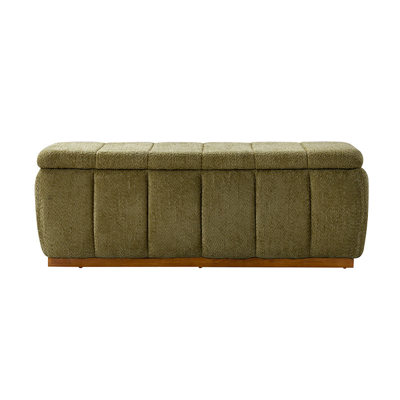 Modern Chenille Storage Bench - No-Assembly Upholstered Seat