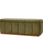 Modern Chenille Storage Bench - No-Assembly Upholstered Seat