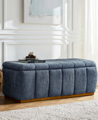 Modern Chenille Storage Bench - No-Assembly Upholstered Seat