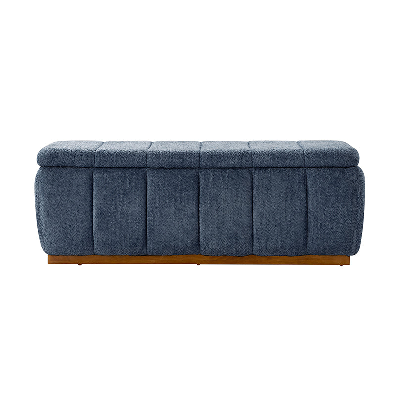 Modern Chenille Storage Bench - No-Assembly Upholstered Seat