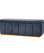 Modern Chenille Storage Bench - No-Assembly Upholstered Seat