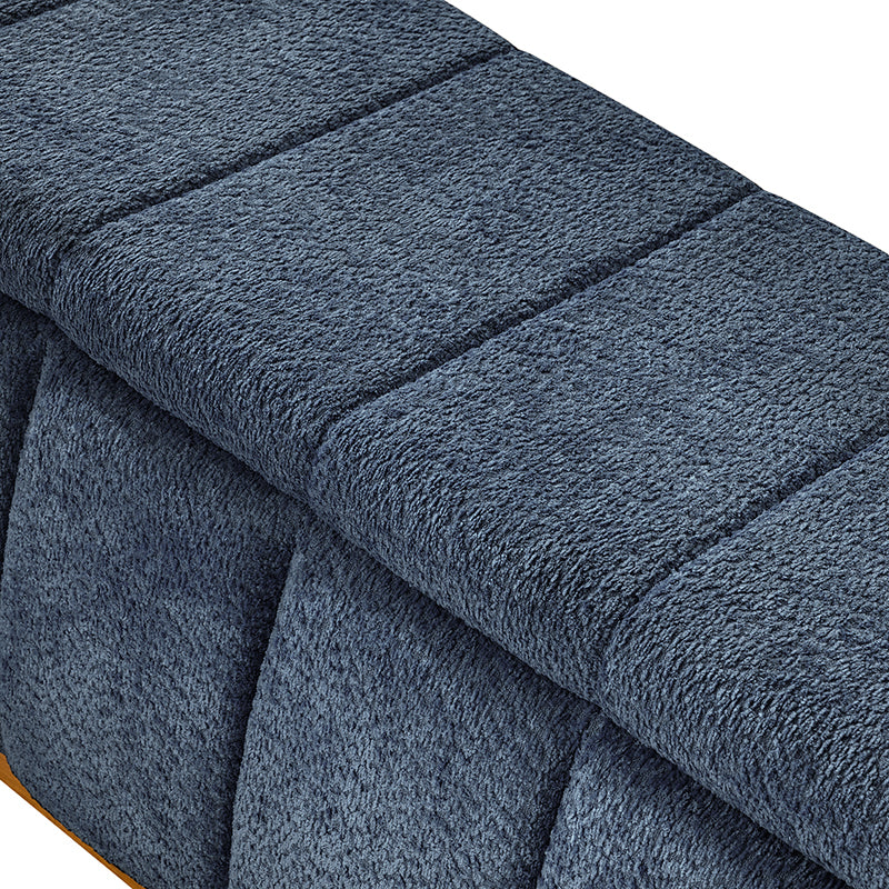 Modern Chenille Storage Bench - No-Assembly Upholstered Seat