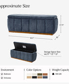 Modern Chenille Storage Bench - No-Assembly Upholstered Seat