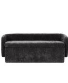 Modern Chenille Storage Bench with Wraparound Backres