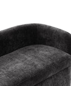 Modern Chenille Storage Bench with Wraparound Backres