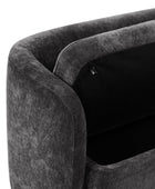 Modern Chenille Storage Bench with Wraparound Backres