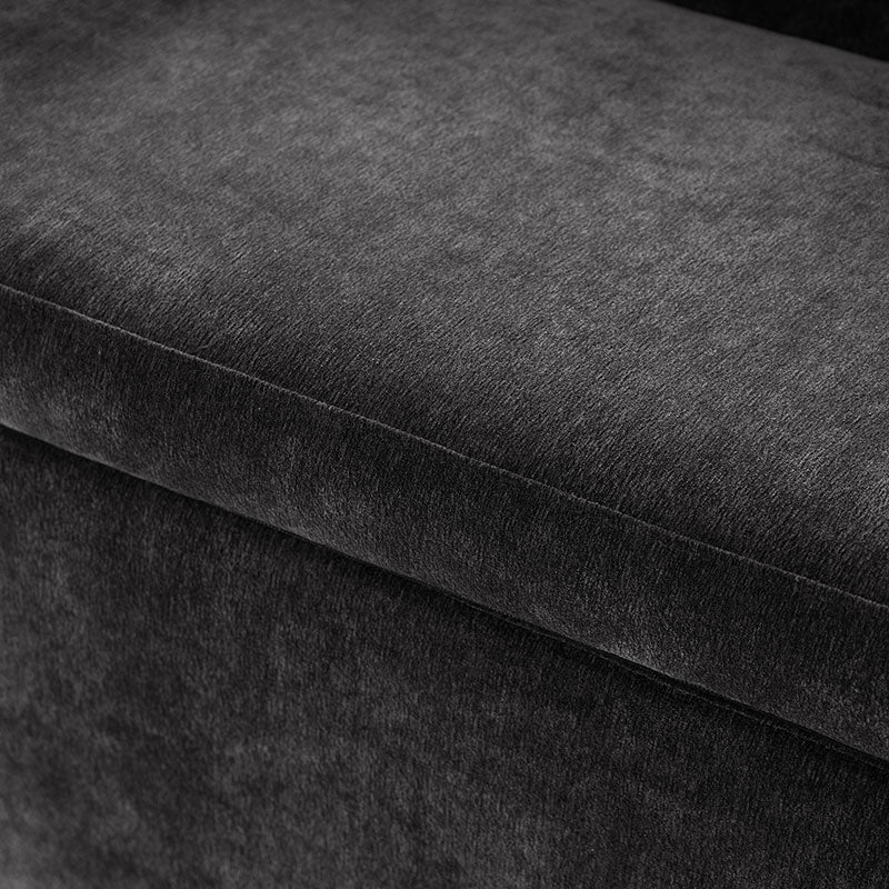 Modern Chenille Storage Bench with Wraparound Backres