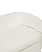 Modern Chenille Storage Bench with Wraparound Backres