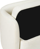 Modern Chenille Storage Bench with Wraparound Backres