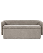 Modern Chenille Storage Bench with Wraparound Backres