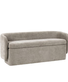 Modern Chenille Storage Bench with Wraparound Backres