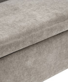 Modern Chenille Storage Bench with Wraparound Backres