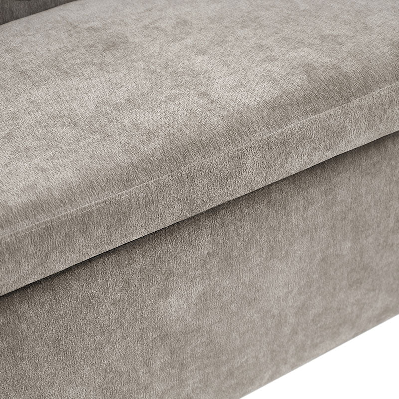 Modern Chenille Storage Bench with Wraparound Backres