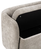 Modern Chenille Storage Bench with Wraparound Backres