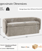 Modern Chenille Storage Bench with Wraparound Backres