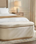 Modern Chenille Storage Bench with Hidden Seat Storage