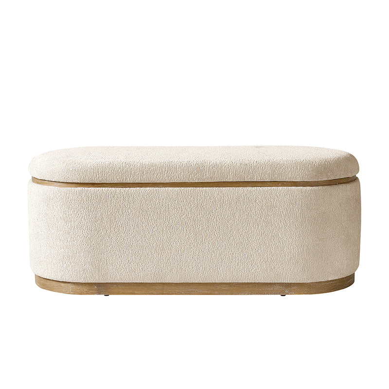 Modern Chenille Storage Bench with Hidden Seat Storage
