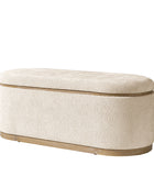 Modern Chenille Storage Bench with Hidden Seat Storage