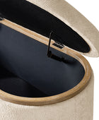 Modern Chenille Storage Bench with Hidden Seat Storage