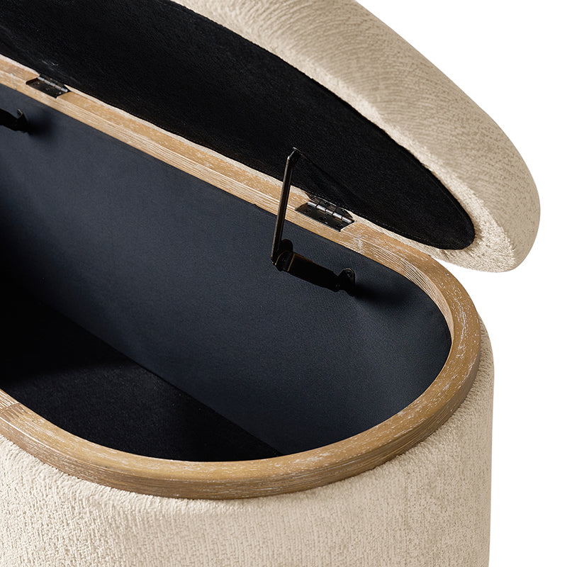 Modern Chenille Storage Bench with Hidden Seat Storage