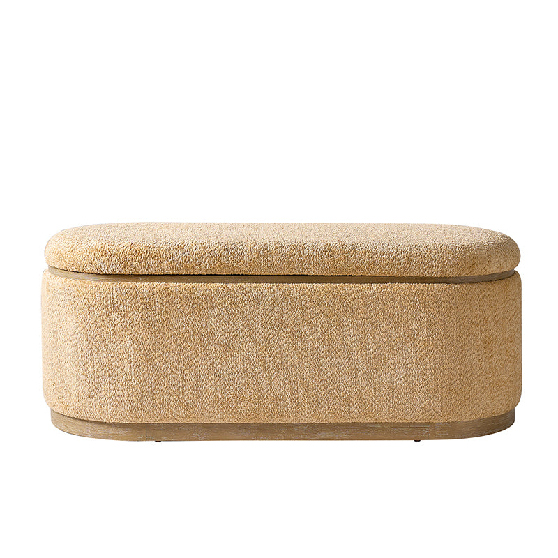 Modern Chenille Storage Bench with Hidden Seat Storage