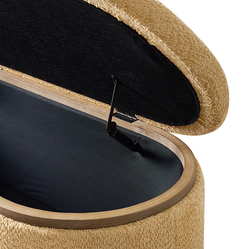 Modern Chenille Storage Bench with Hidden Seat Storage