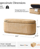 Modern Chenille Storage Bench with Hidden Seat Storage