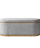Modern Chenille Storage Bench with Hidden Seat Storage