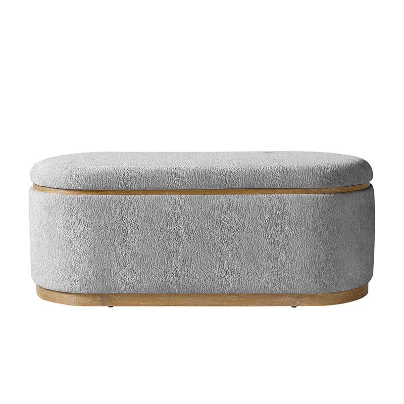 Modern Chenille Storage Bench with Hidden Seat Storage