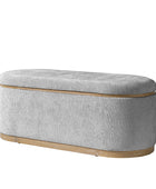 Modern Chenille Storage Bench with Hidden Seat Storage
