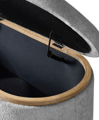 Modern Chenille Storage Bench with Hidden Seat Storage