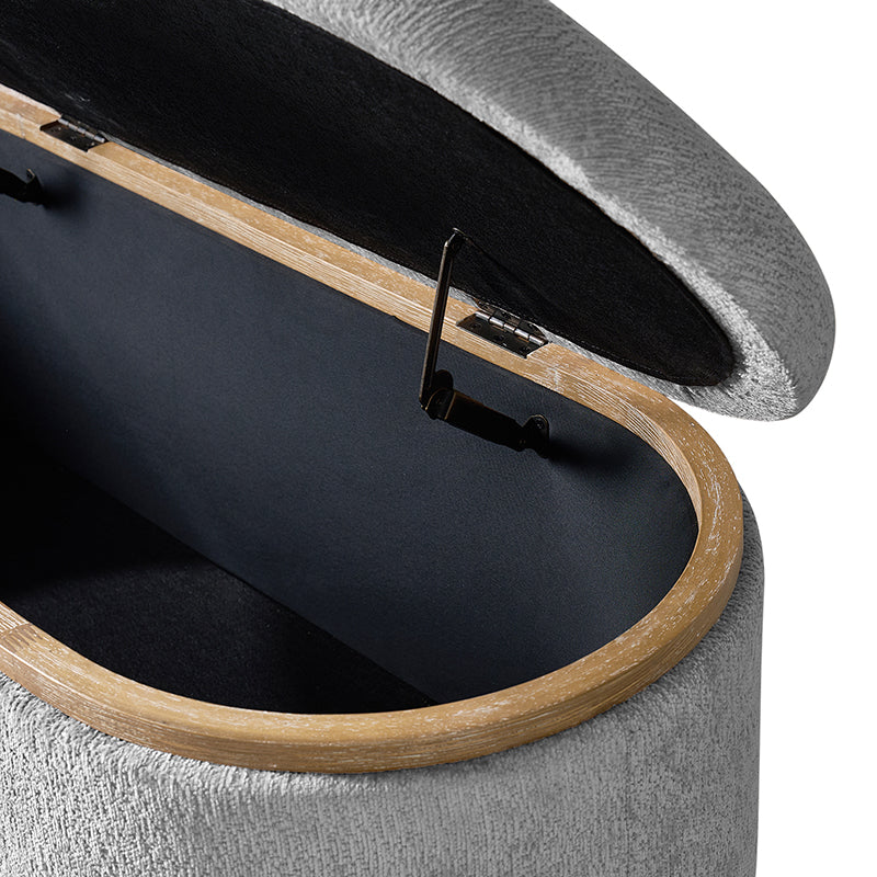 Modern Chenille Storage Bench with Hidden Seat Storage