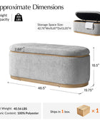 Modern Chenille Storage Bench with Hidden Seat Storage