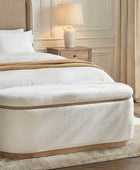 Modern Chenille Storage Bench with Hidden Seat Storage