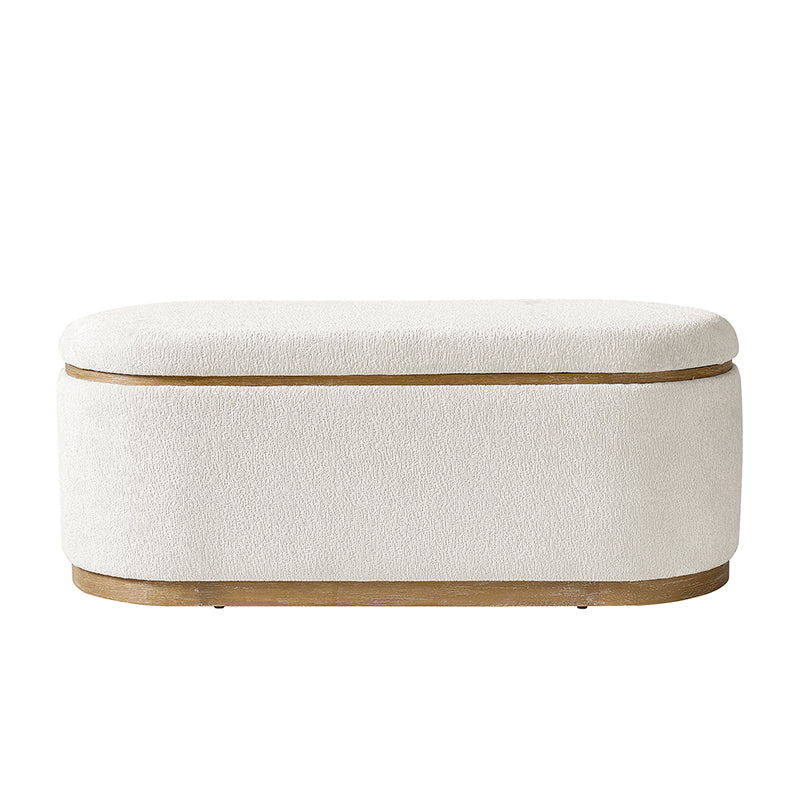Modern Chenille Storage Bench with Hidden Seat Storage