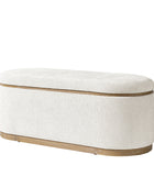 Modern Chenille Storage Bench with Hidden Seat Storage