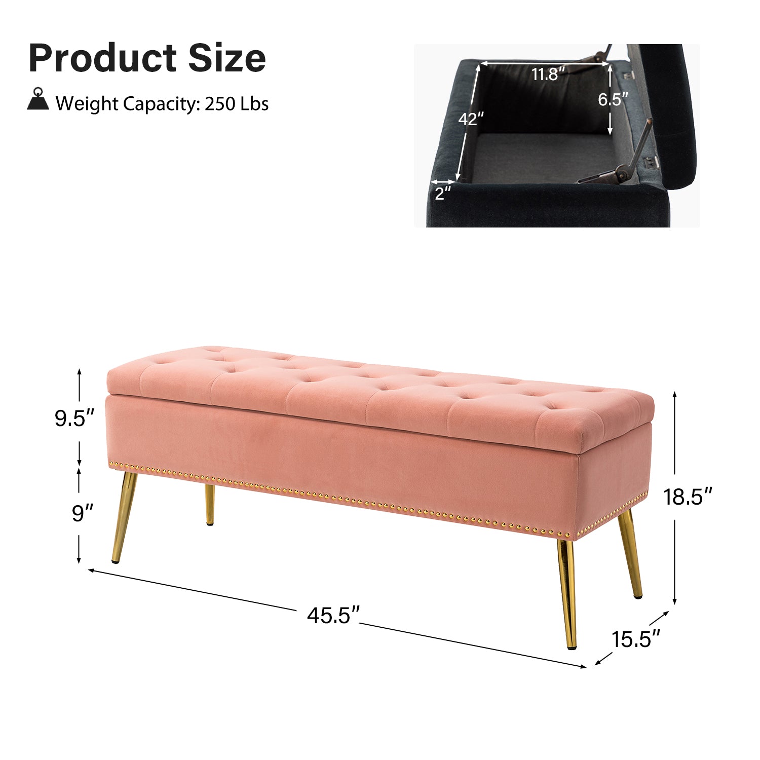 Lenore Upholstered Storage Bench
