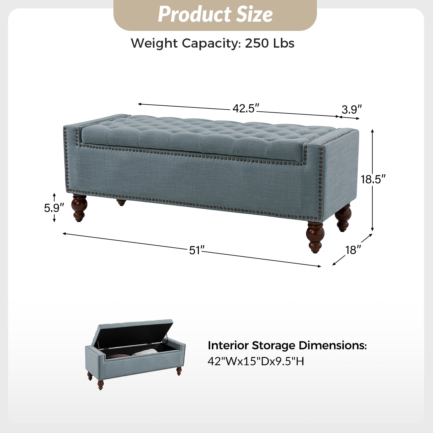 Eugen Upholstered Flip Top Storage Bench