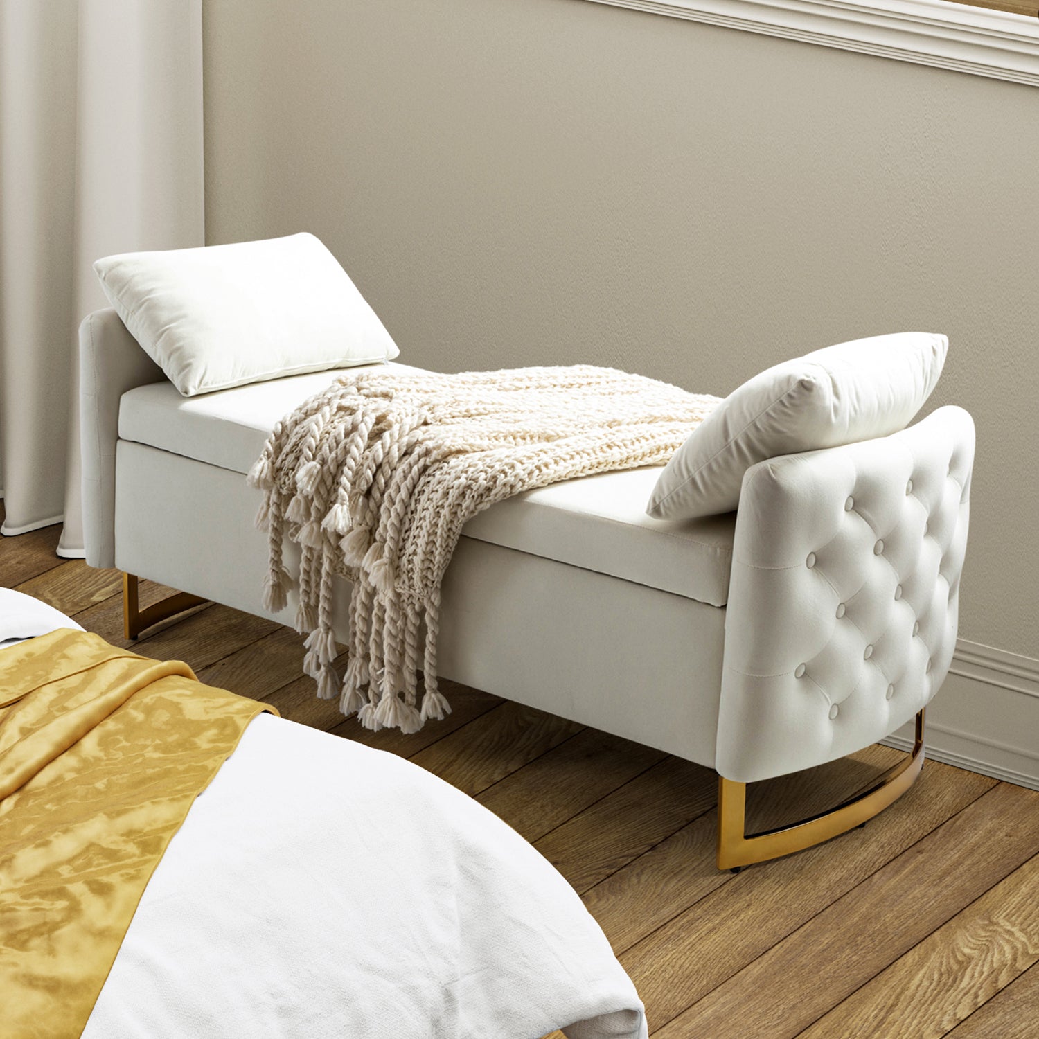 White flip top on sale storage bench