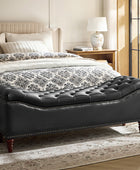 Abner Traditional Upholstered Storage Bench with Button Tufting