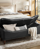 Abner Traditional Upholstered Storage Bench with Button Tufting