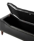 Abner Traditional Upholstered Storage Bench with Button Tufting