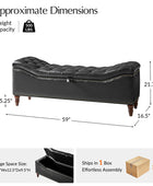 Abner Traditional Upholstered Storage Bench with Button Tufting