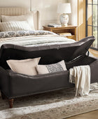 Abner Traditional Upholstered Storage Bench with Button Tufting