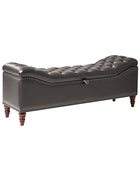 Abner Traditional Upholstered Storage Bench with Button Tufting